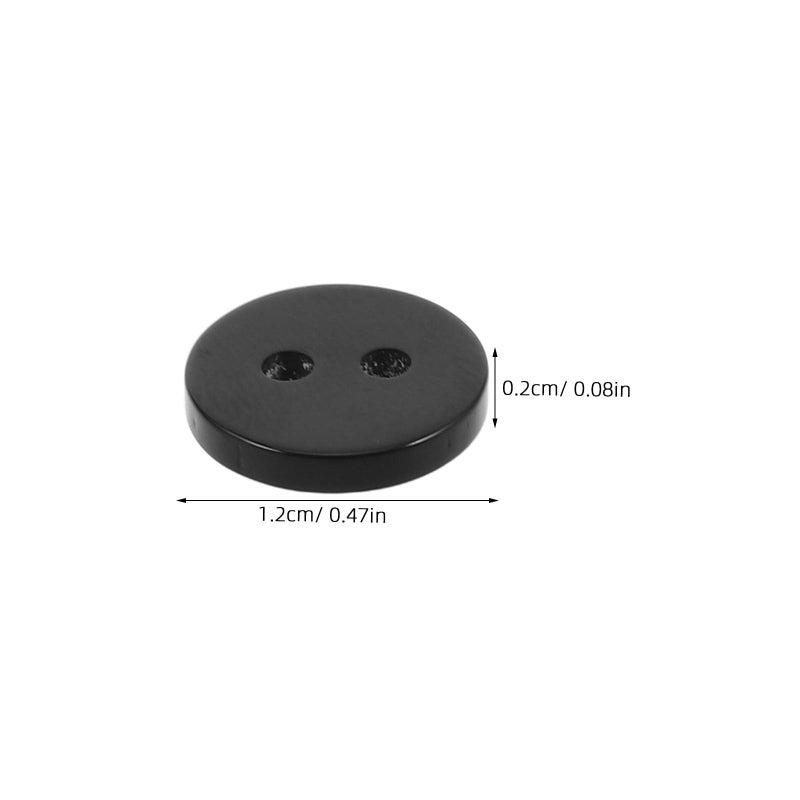 Black Plastic Shirt Buttons 200pcs 11 5mm Flat Round Fasteners For Sewing Apparel Crafting - Image 3