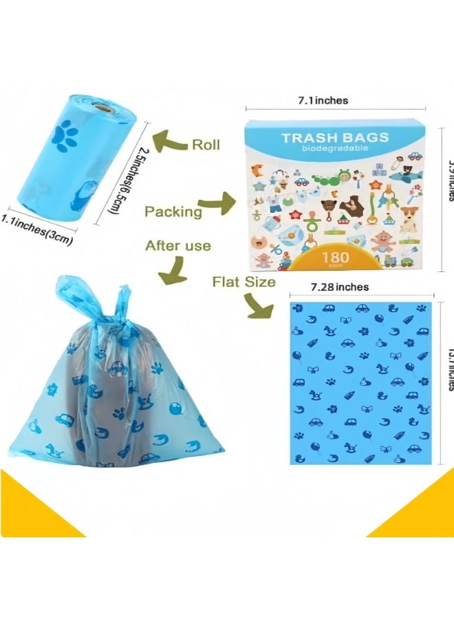 SHENGHUI 12 volumes180 items  Disposable Scented Diaper Bag Refills, Biodegradable Baby Diaper Bag, With Trash Bag Dispenser - Image 2