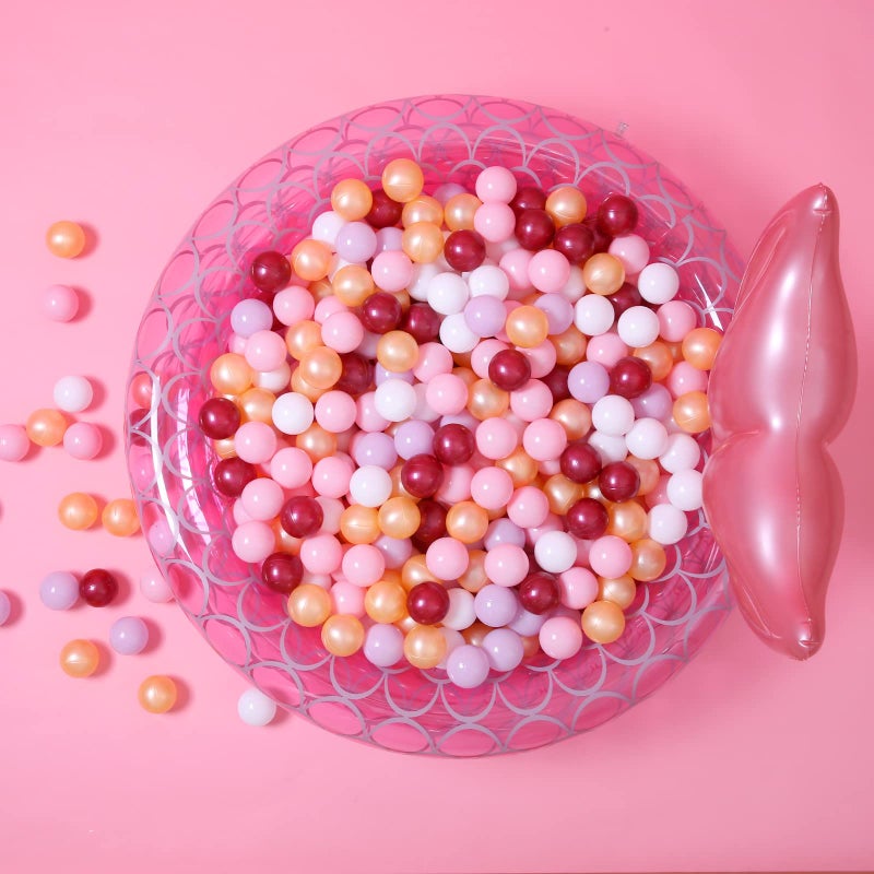 GOGOSO Ball Pit Balls for Toddler Baby Plastic Playballs Kids Soft Pastel Pelotas NonToxic BPAFreePinkGoldWhiteredPurple100 Balls