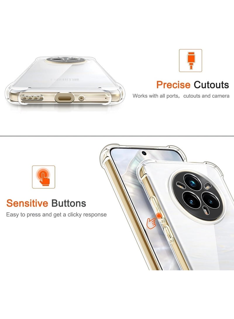 Case Compatible with Realme 14 PRO Plus 5G, Cover Silicone Transparent TPU Gorilla Anti-shock Protector Camera Shockproof Corners - Clear - Image 4