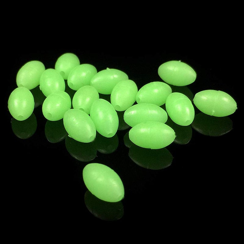 OriGlam 100pcs Plastic Luminous Glow Fishing Beads Eggs, Glow in The Dark, Assorted Plastic Oval Round Shaped Glow Eggs, Rubber Fishing Beads Plastic Rig Beads - Image 2