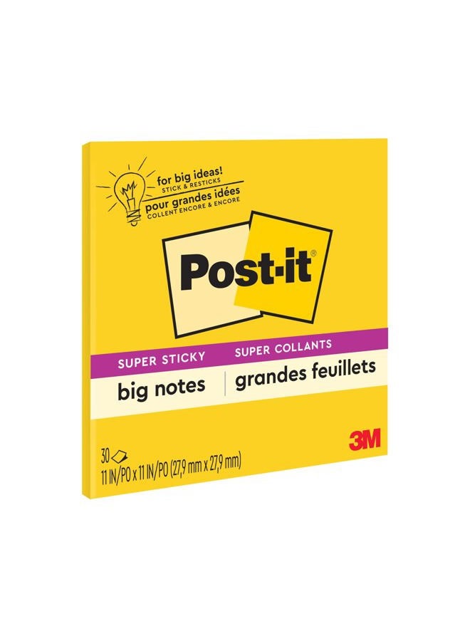 Post-it Super Sticky Big Notes, 11 in x 11 in, 1 Pad, 30 Sheets/Pad (BN11) - Image 1