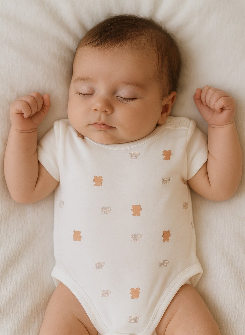 Baby Pullover Bodysuit - Ultra-Light Lyocell Blend, Snap Crotch Closure, Short-sleeve, Breathable Mesh Knit - For 3–18 Months  - Image 1