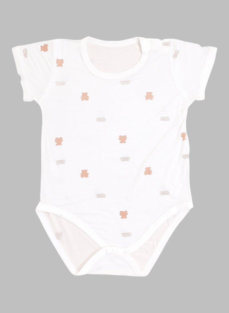 Baby Pullover Bodysuit - Ultra-Light Lyocell Blend, Snap Crotch Closure, Short-sleeve, Breathable Mesh Knit - For 3–18 Months  - Image 2