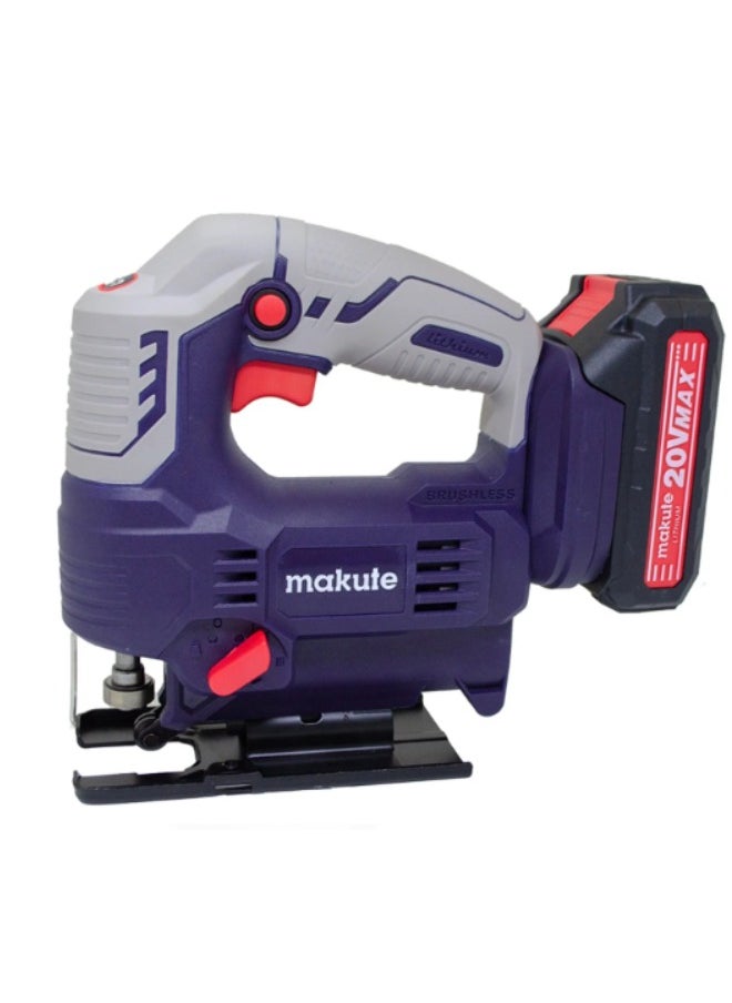 makute 20V Cordless Portable Jig Saw  Wood Metal Cutter Sawing Machine  for Various Cutting and Trimming Tasks (CJS6501-2BL)  - Image 1