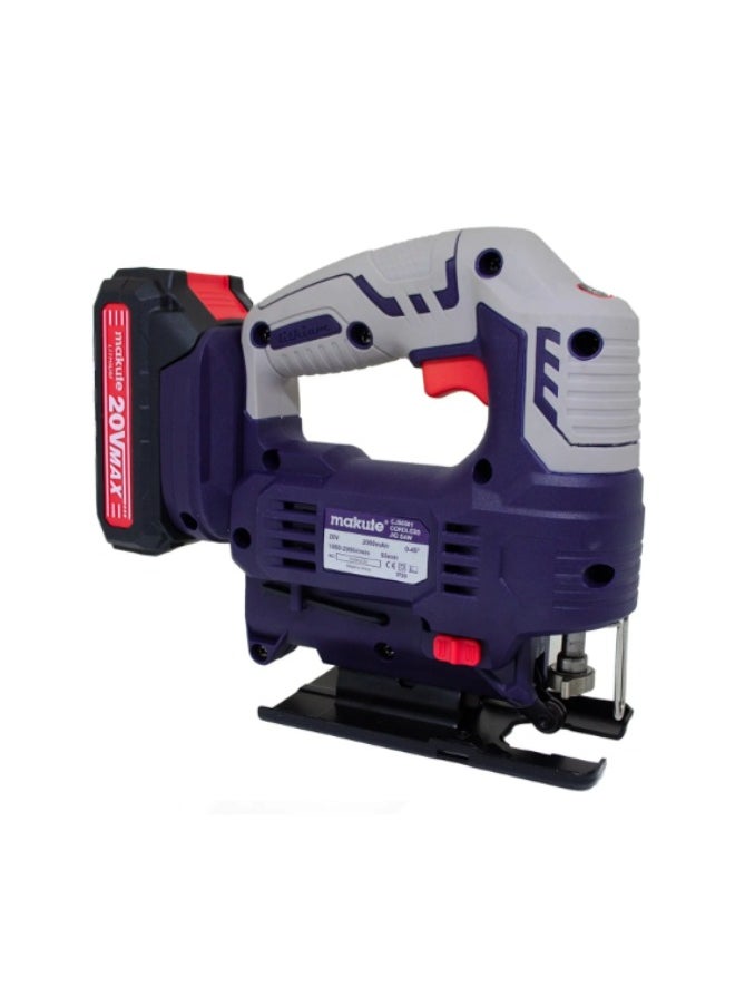 makute 20V Cordless Portable Jig Saw  Wood Metal Cutter Sawing Machine  for Various Cutting and Trimming Tasks (CJS6501-2BL)  - Image 2