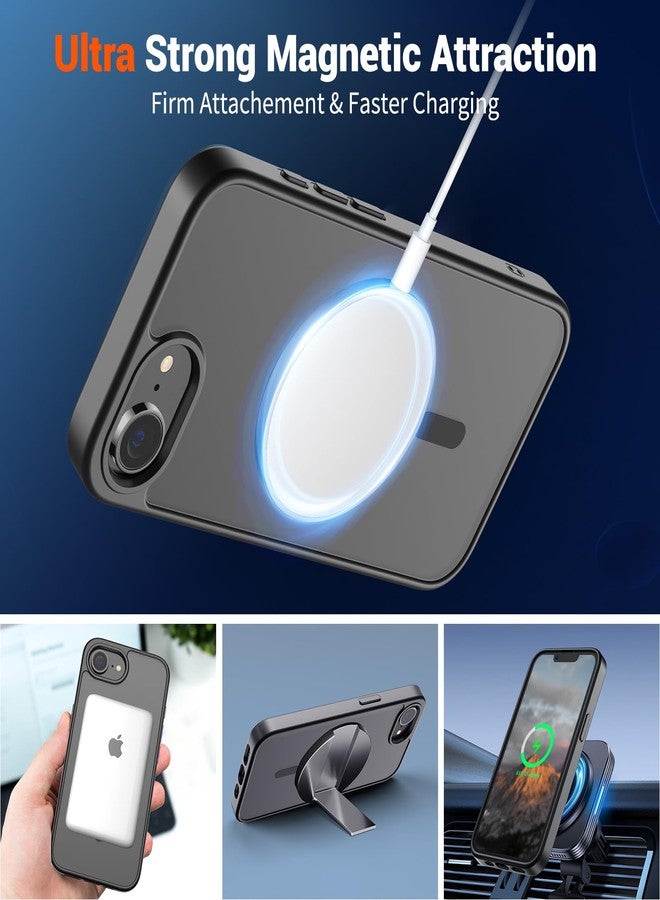 SUPFINE iPhone 16e 2025 Magnetic Case (MagSafe Compatible) (Military Grade Drop Protection) Slim Translucent Matte Shockproof Anti-fingerprint Case for iPhone 16e 2025 Black - Image 5