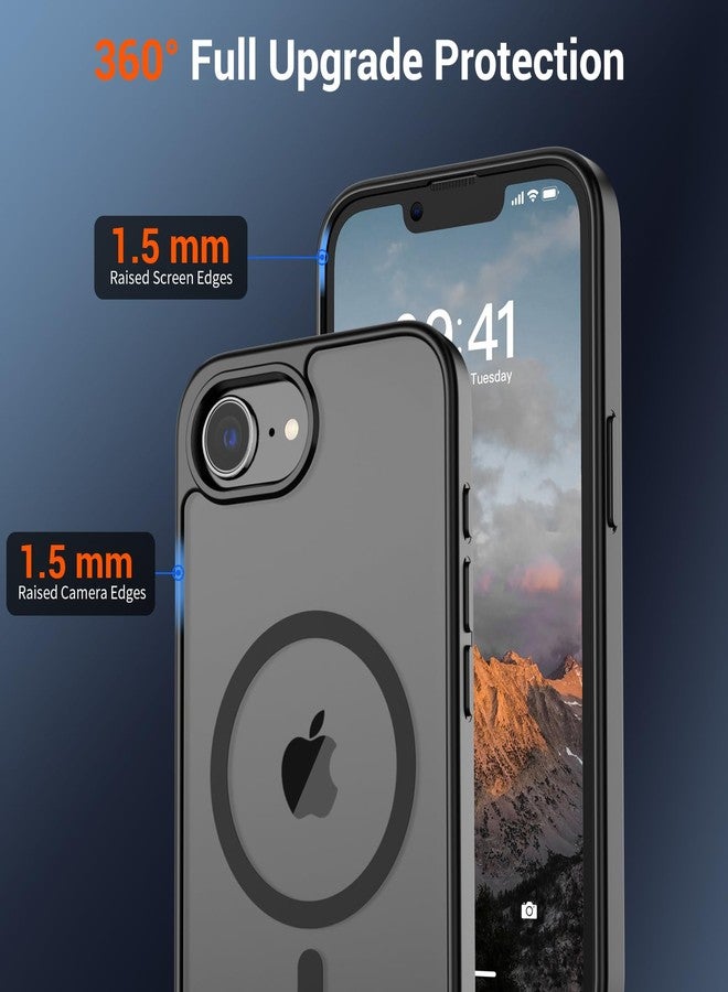 SUPFINE iPhone 16e 2025 Magnetic Case (MagSafe Compatible) (Military Grade Drop Protection) Slim Translucent Matte Shockproof Anti-fingerprint Case for iPhone 16e 2025 Black - Image 4