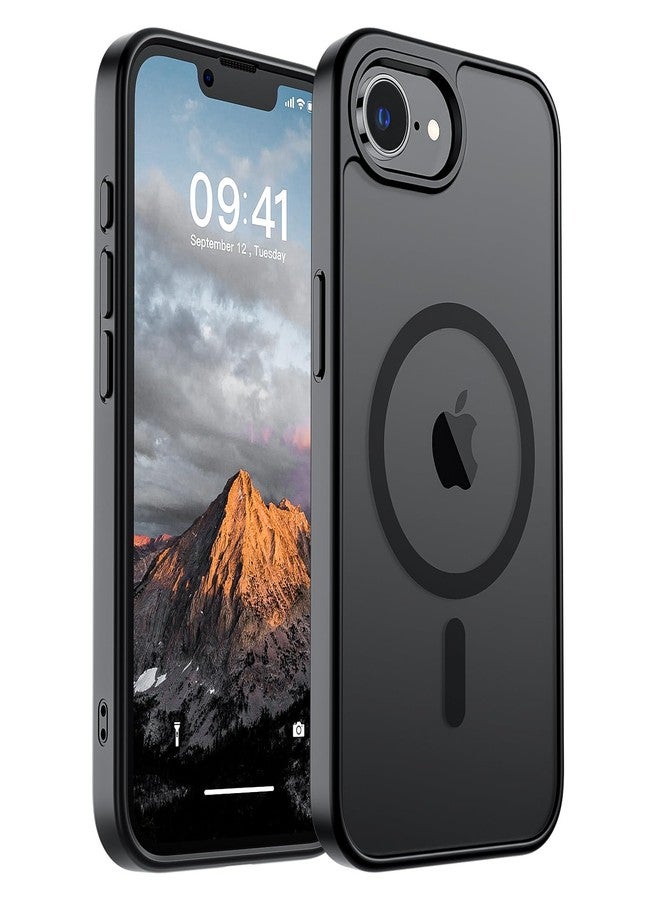 SUPFINE iPhone 16e 2025 Magnetic Case (MagSafe Compatible) (Military Grade Drop Protection) Slim Translucent Matte Shockproof Anti-fingerprint Case for iPhone 16e 2025 Black - Image 1