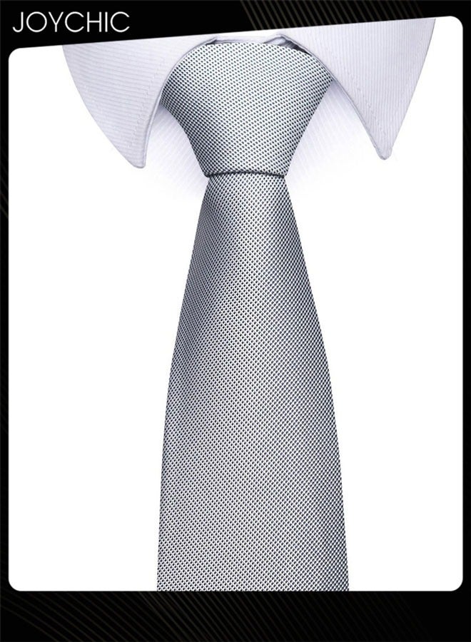 Joychic ربطات عنق كلاسيكية للرجال مع منديل جيب، أزرار أكمام وزهرة، ربطة عنق في علبة هدية للمناسبات الرسمية مثل الزفاف والأعمال - Image 3
