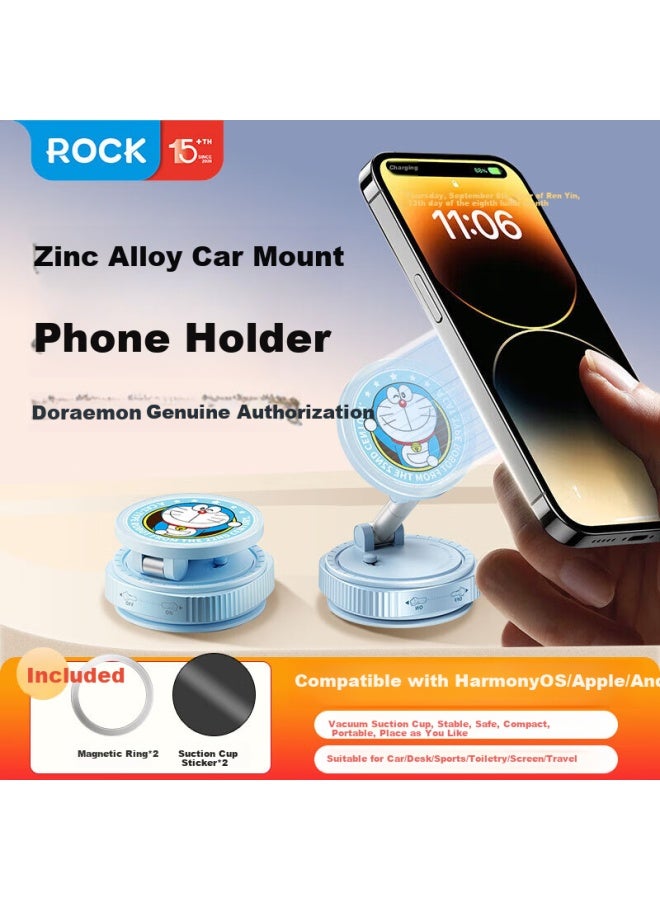 Rock Car Phone Holder, Vacuum Magnetic Suction Cup Car Mount, Doraemon Anime Valentine'S Day Gift - Image 1