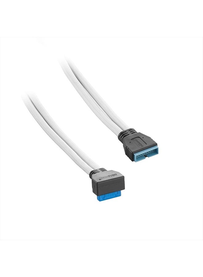 CableMod كابل USB 3.0 داخلي بزاوية صحيحة مع غلاف مود مِش (أبيض، 50 سم) - Image 2