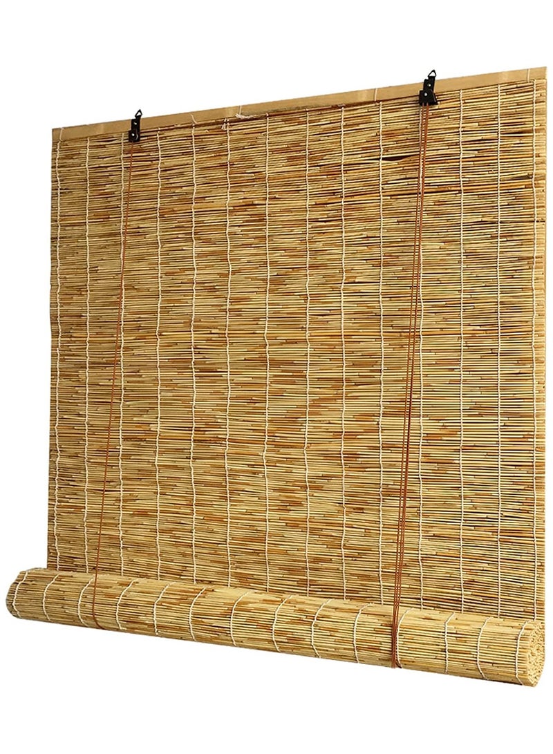 LINGWEI Bamboo Roller Blinds 100x200cm & 120x200 cm Privacy Window Shades Retro Bamboo Reed Blinds - Image 2