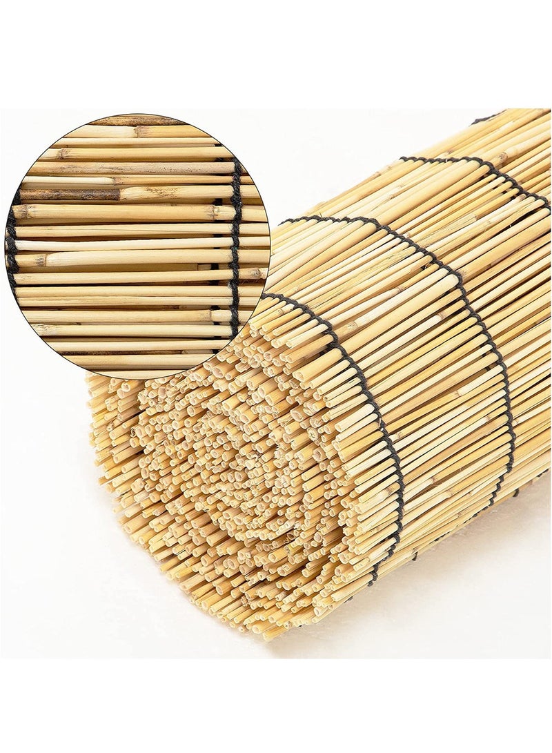 LINGWEI Bamboo Roller Blinds 100x200cm & 120x200 cm Privacy Window Shades Retro Bamboo Reed Blinds - Image 3