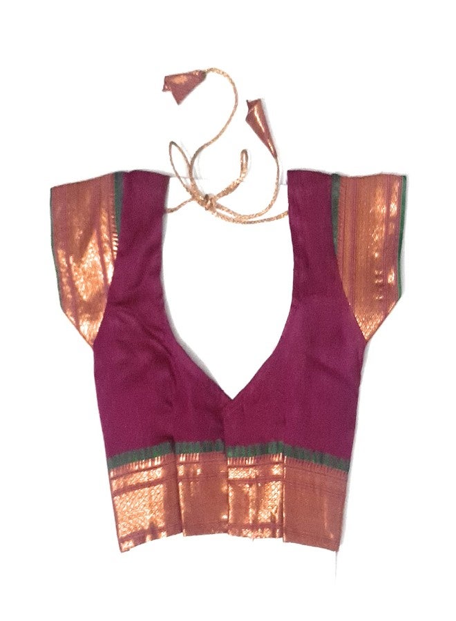 LUSTER Girl Silk Shahi Mastani Navwari Saree 9 Vari For Kids Baby Ready To Ware Stitched Maharashtrian Traditional Ware In Marriage, Function, Festival And Traditional Occasions (5-6 Years, Purpal) - Image 5
