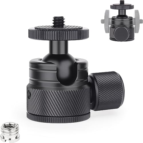Innorel Mini Ball Head- C19 Mount Tripod Head-Cnc Metal Low Profile Ballhead 360° Pan 90° Tilt Tripods Mount With 3 8" To 1 4" Adapter Ballheads, Max Load 6.61 Lb 3Kg For Phone Dlsr Camera Mini - Image 1