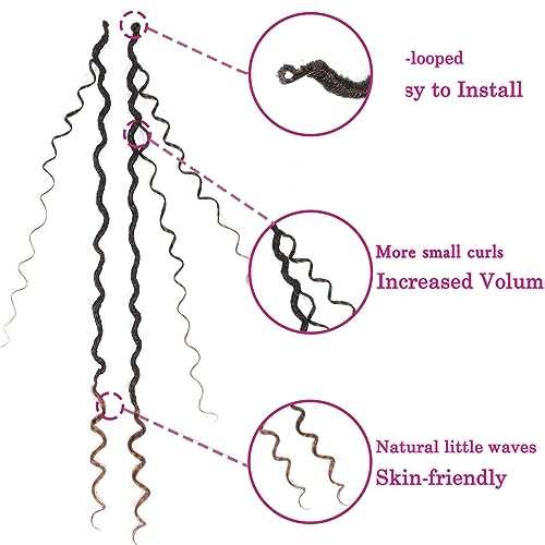 SamBraid Goddess Locs Crochet Hair 10 Inch, 8 Packs New Goddess Faux Locs Crochet Hair for Black Women, Boho Hippie Locs, River Hair with Curly Ends (10Inch, 8Packs, T1B/30#） - Image 3