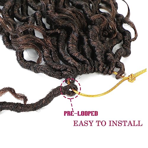 SamBraid Goddess Locs Crochet Hair 10 Inch, 8 Packs New Goddess Faux Locs Crochet Hair for Black Women, Boho Hippie Locs, River Hair with Curly Ends (10Inch, 8Packs, T1B/30#） - Image 5