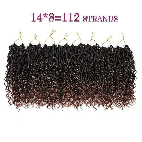 SamBraid Goddess Locs Crochet Hair 10 Inch, 8 Packs New Goddess Faux Locs Crochet Hair for Black Women, Boho Hippie Locs, River Hair with Curly Ends (10Inch, 8Packs, T1B/30#） - Image 4
