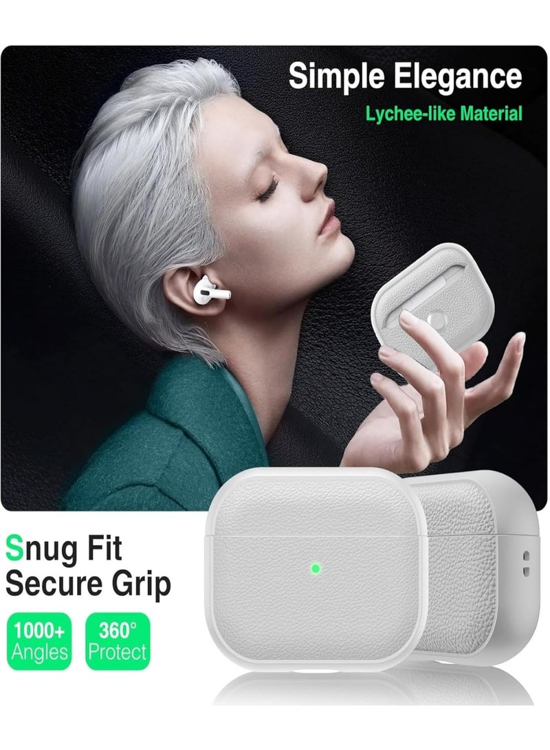 JOGAMS for AirPods Pro 3 Generation Case Compatible with AirPods Pro 3 Gen 2025 Drop Protection Cover with Keychain Litchi Faux Leather Shock Proof Protective TPU Case - Image 2