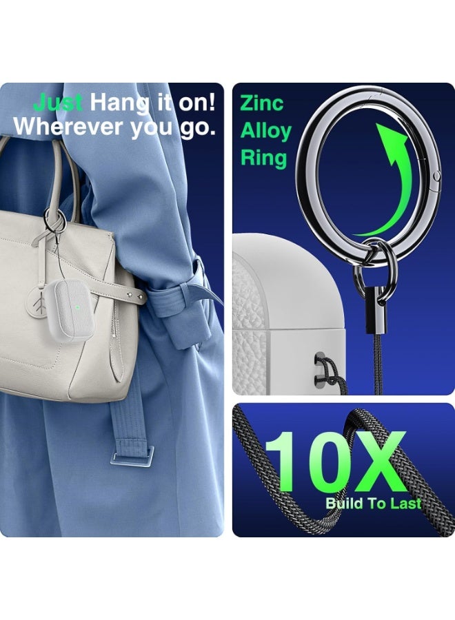 JOGAMS for AirPods Pro 3 Generation Case Compatible with AirPods Pro 3 Gen 2025 Drop Protection Cover with Keychain Litchi Faux Leather Shock Proof Protective TPU Case - Image 4