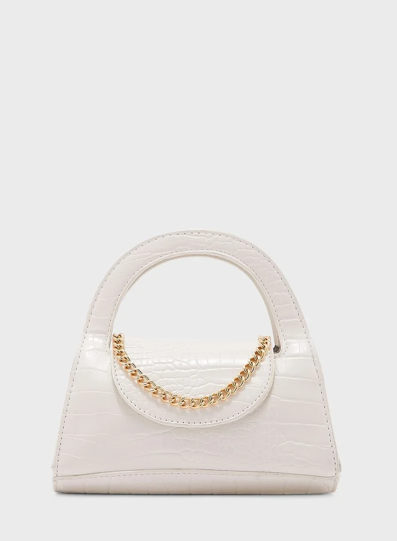 ELLA Croc Effect Circular Satchel Bag