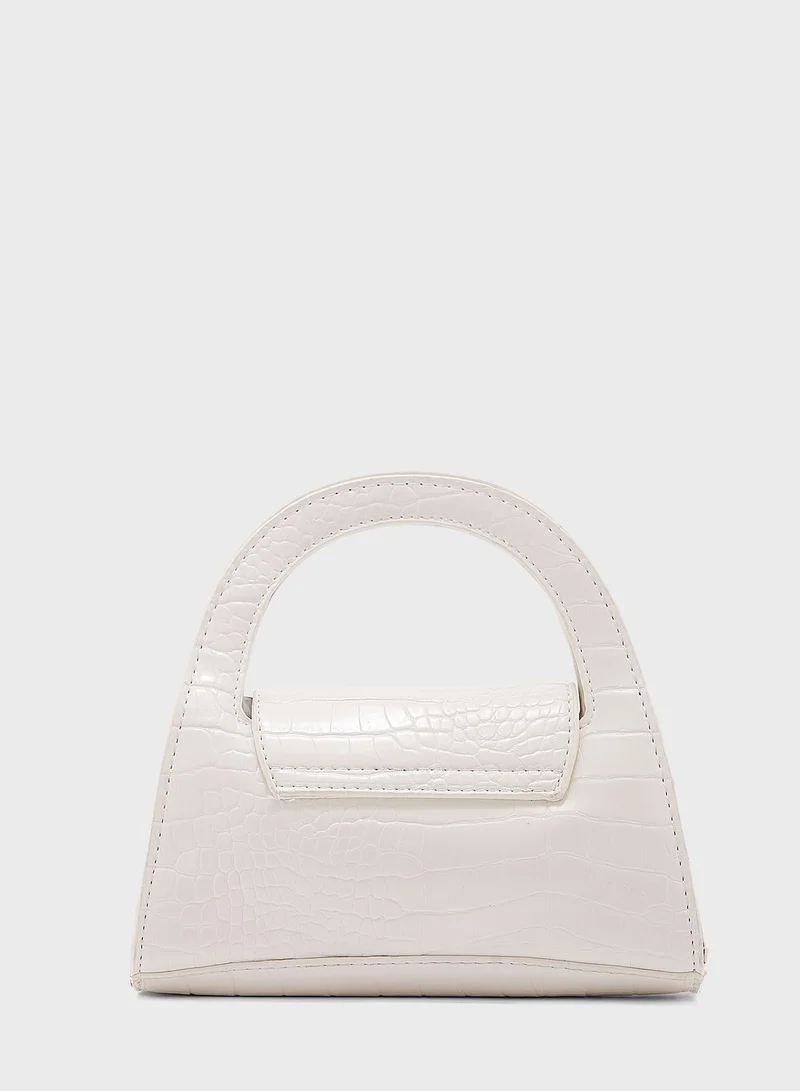 ELLA Croc Effect Circular Satchel Bag