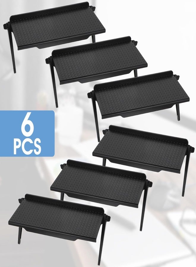 wutfuooo 6 Pieces TV Top Screen Shelf Adjustable Monitor Top Shelf Plastic TV Video Game Storage Game Console Black Router Stand Audio Video Shelving for Media Boxes Router(11.8 x 4.5 inch) - Image 3