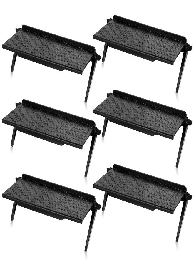 wutfuooo 6 Pieces TV Top Screen Shelf Adjustable Monitor Top Shelf Plastic TV Video Game Storage Game Console Black Router Stand Audio Video Shelving for Media Boxes Router(11.8 x 4.5 inch) - Image 1