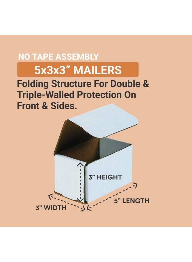 أفيديتي صناديق شحن صغيرة 5 لتر × 3 عرض × 3 ارتفاع 50 علبة من الورق المقوى المموج للتغليف والنقل والتخزين 5X3X3 533 - Image 2