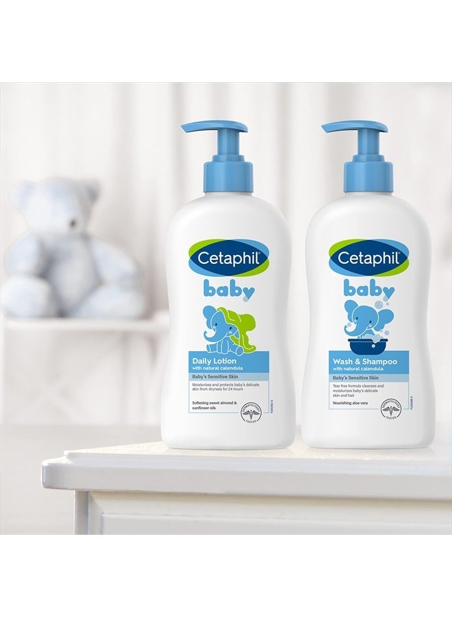 Cetaphil Baby Daily Lotion with Organic Calendula, NEW 13.5 fl oz, Mother's Day Gifts, Vitamin E, Sweet Almond & Sunflower Oils, Dermatologist Tested, Clinically Proven for Sensitive Skin - Image 5