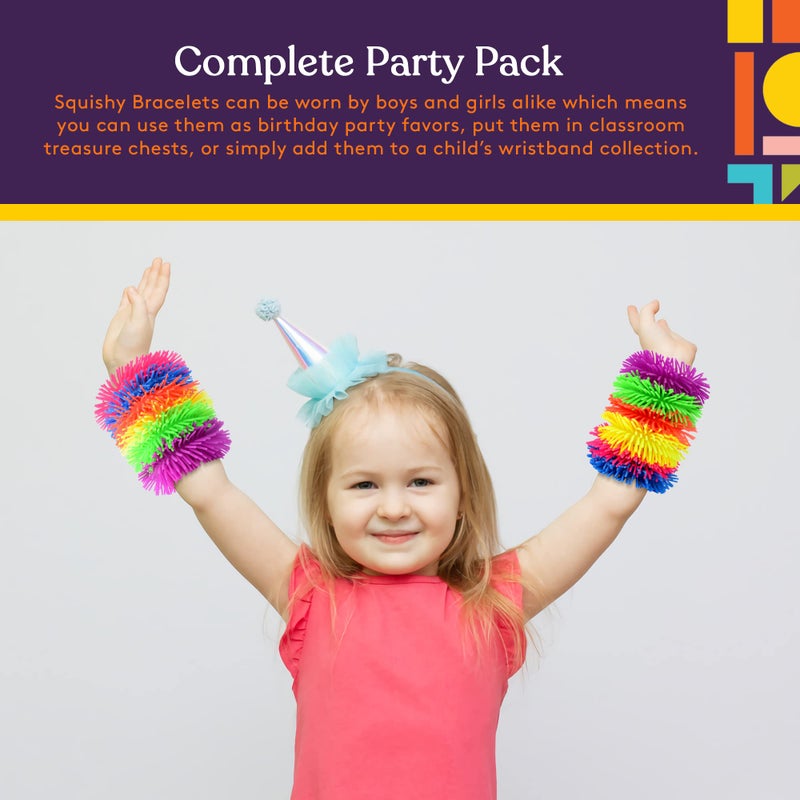 Special Supplies أساور فuzzy Squishy الخاصة للأطفال، 6 قطع، ألعاب حسية مرنة وقابلة للتمدد، لمسة سيليكون متعرجة، أساور ملونة ومشرقة - Image 5