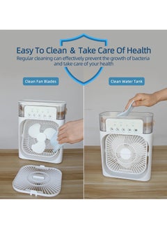 Zoom Plus Zoom Plus Portable Air Conditioner Fan,USB Personal Evaporative Air Cooler,Mini Humidifier Misting Fan with LED Light,3 Wind Speeds and 5 Spray Modes For Home Appliances  - Image 3