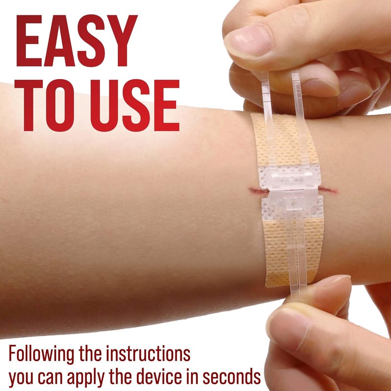 MYHELP Emergency Wound Closure Strips 11pk 2 Types Easy to Use Butterfly Bandages Stitchless Painless Laceration Closure Kit - Image 4