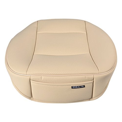 EDEALYN Luxury PU Leather Car Seat Cover Protector Front Car Seat Cover Seat Bottom Cover Single Seat Cover-Compatible with 90% Vehicles (Width 20.8× Deep21 × Thick 0.2 inch) (Beige) - Image 4