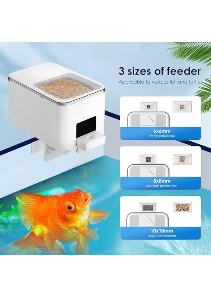 موزع طعام أسماك بلوتوث أوتوماتيكي للحوض، موزع طعام لحوض السمك مع التحكم بالتطبيق، يعمل بالطاقة عبر USB لحوض الأسماك الصغير، طعام حبيبي، مغذيات إلكترونية للحيوانات، أبيض - Image 3