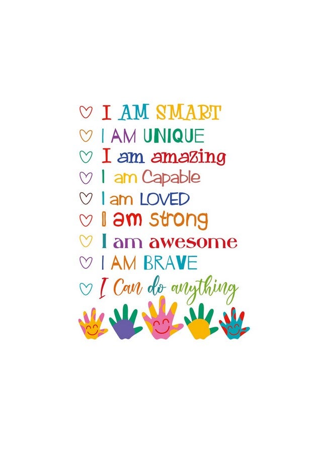 ADECNS Inspirational Wall Decals Positive Saying I am Smart Unique Amazing Sticker Motivational Wall Decor Art for Kids Bedroom Playroom Bathroom Decorations(PHT4026) - Image 1