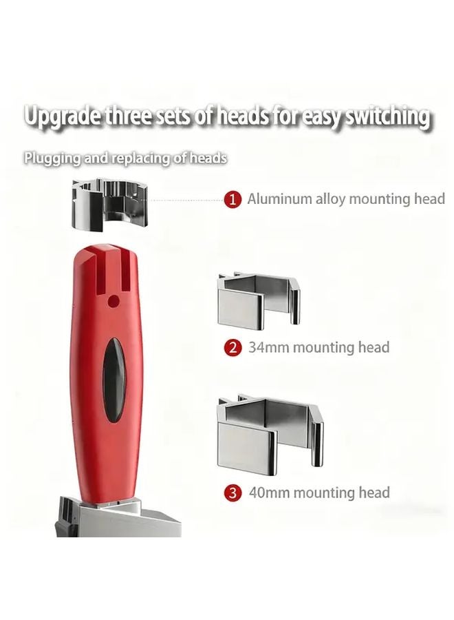 4 قطع مفتاح حمام معدني متعدد الوظائف باللون الأحمر مع مفتاح قابل للتعديل - Image 3