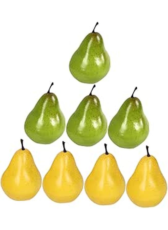 Unomor 8 Pieces Decorative Realistic Pear Artificial Fruit for Home Table Centerpiece Photo Prop Faux Fruit Educational Use - Image 1