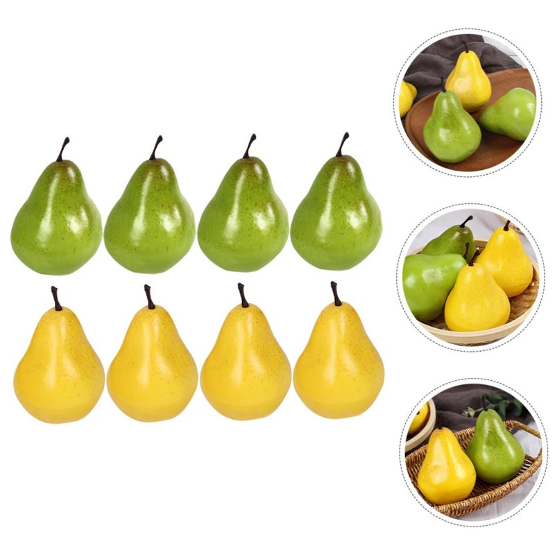 Unomor 8 Pieces Decorative Realistic Pear Artificial Fruit for Home Table Centerpiece Photo Prop Faux Fruit Educational Use - Image 4