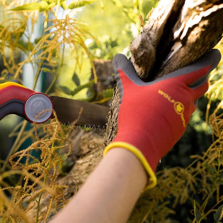 WOLF Garten Polyester Blend Soil Care Garden Gloves (Small Size, Red And Black, Pair of 2) - Image 5