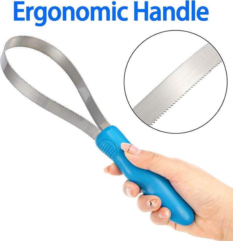 ZENFUN 6 Pc Dual-Sided Dog Shedding Blade, Stainless Steel Grooming Tool for Horse, Cattle, Sheep with Comfort Grip, Curry Deshedder De-Shedding Tool for All Dogs Coat Types (Single Loop Double Loops) - Image 3