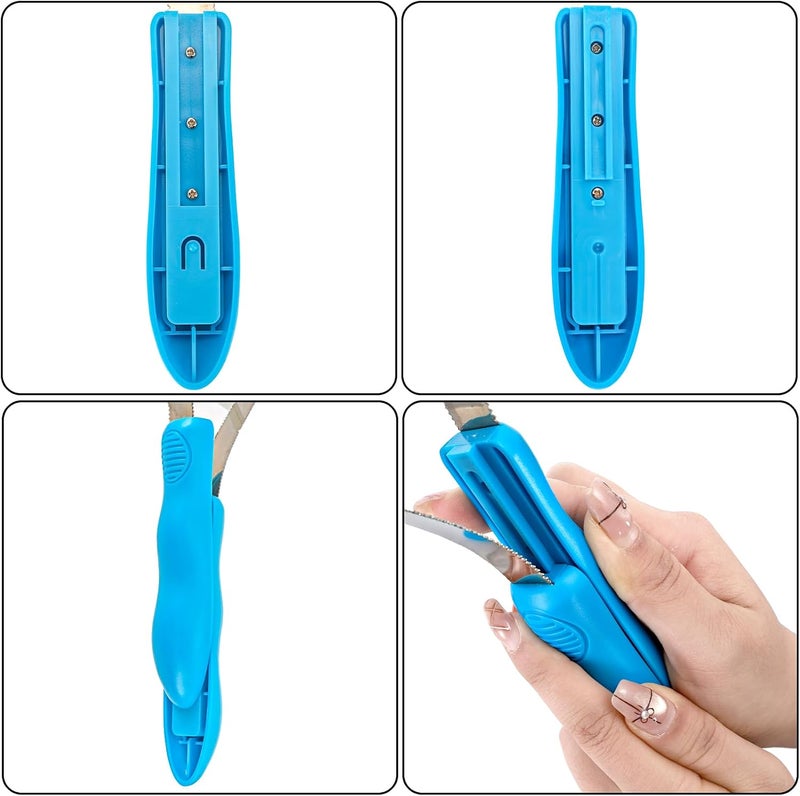 ZENFUN 6 Pc Dual-Sided Dog Shedding Blade, Stainless Steel Grooming Tool for Horse, Cattle, Sheep with Comfort Grip, Curry Deshedder De-Shedding Tool for All Dogs Coat Types (Single Loop Double Loops) - Image 4