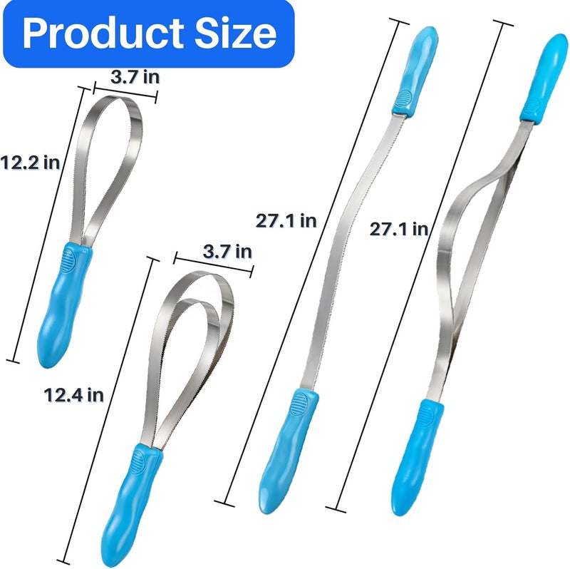 ZENFUN 6 Pc Dual-Sided Dog Shedding Blade, Stainless Steel Grooming Tool for Horse, Cattle, Sheep with Comfort Grip, Curry Deshedder De-Shedding Tool for All Dogs Coat Types (Single Loop Double Loops) - Image 2