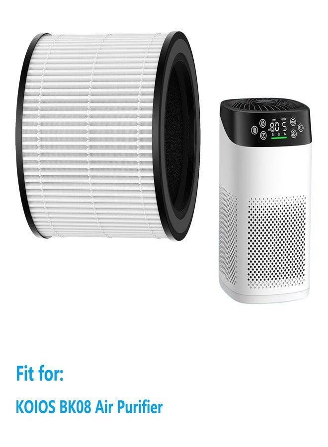 HALIEVE BK08 Replacement Filter Compatible with KOIOS BK08 Air Purifier 3-in-1 Pre-Filter HEPA & Activated Carbon Filter for Bedroom Home Large Room, 2 Pack - Image 2