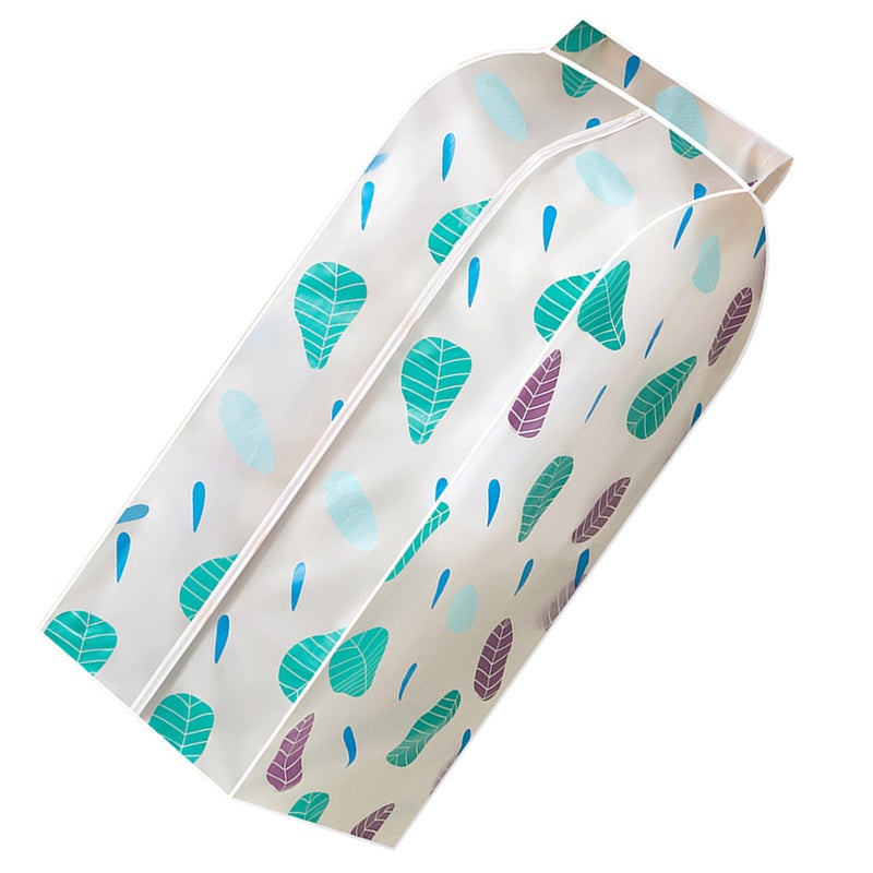 1pc Refreshing Leaf Pattern PEVA Cloths And Suit Bag Three-dimensional Bag 110x60cm(Green) - Image 3