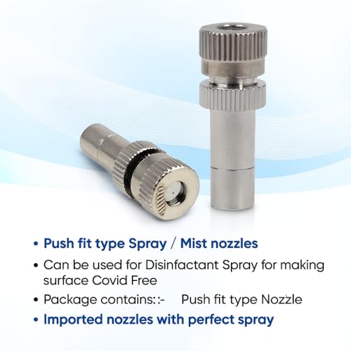 IONIX Brass Mist Nozzle Spray/Disinfactant Spray/Disinfectant Spray nozzles, Push fit Type, Mist nozzles/Fog Nozzle/Spray nozzles (Pack of 2 Nozzles) Golden - Image 3