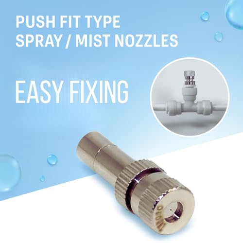 IONIX Brass Mist Nozzle Spray/Disinfactant Spray/Disinfectant Spray nozzles, Push fit Type, Mist nozzles/Fog Nozzle/Spray nozzles (Pack of 2 Nozzles) Golden - Image 4