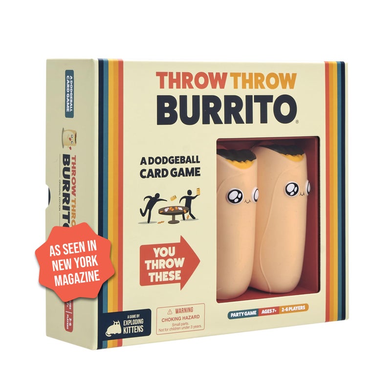 Exploding Kittens Throw Throw Burrito 2-6 Players - Ages 7+ - 15 Minutes to Play - Dodgeball Card Game - Party Game, Family Game Night, Kid and Adult Card Game - Image 1