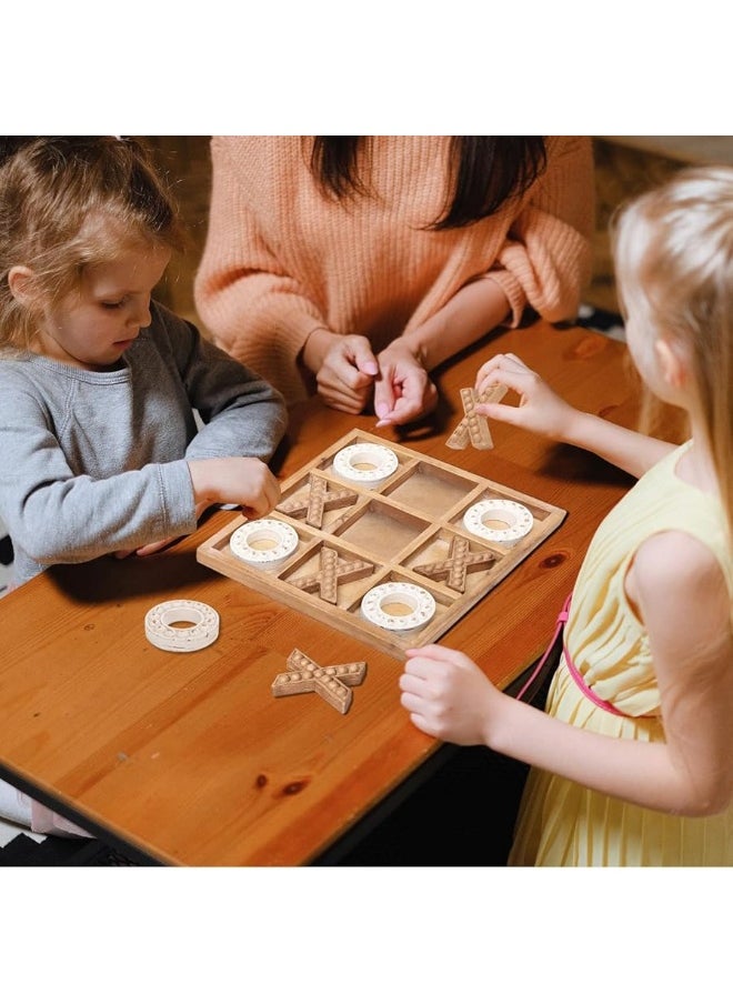 NIKKY HOME Tic Tac Toe Game Coffee Table Decor, 10.6 Inch Rustic Wooden Board, Wood & White - pzsku/Z1CBDEEA09FD4ED9F9DA8Z/45/_/1729412196/96d7e8e9-9088-42da-a10e-e43e98297b96